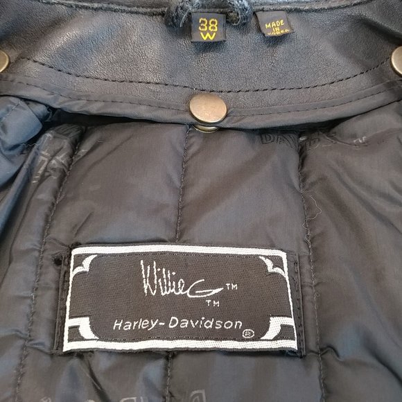 Women's 38 Harley-Davidson Willie G. Leather Jacket Vented with Liner RARE - Picture 7 of 8
